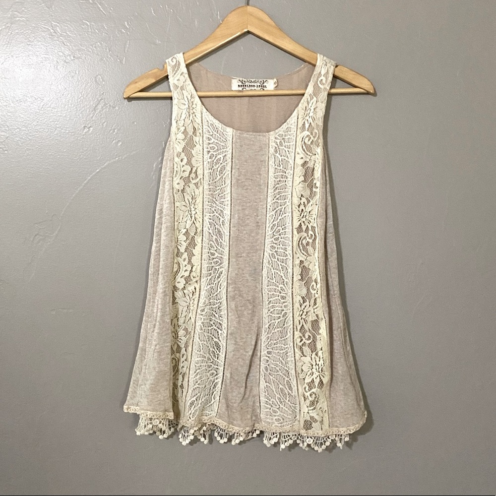 Cream lace tank